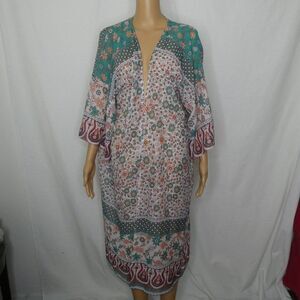 Feitong Kimono Robe Boho Lightweight Floral One Sz